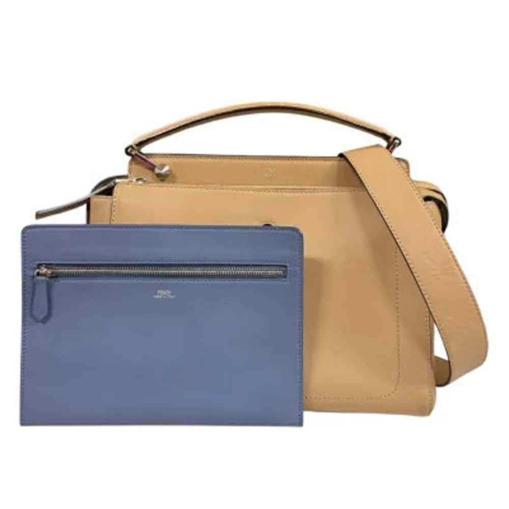 Fendi com Shoulder Bag Fendi Leather Beige Cream